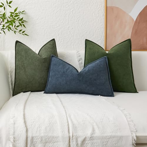 Kevin Textile Soft Waterproof 12x24 Lumbar Pillow Cover 1 Pack, Moss Green - color: Moss Green, size: 24" x 12" (Pack of 1)
