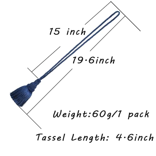 2 Pack Curtain Tie Backs Rope Tassels for Curtain Holdback - color: Navy, size: 2p