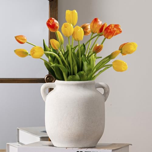 Vanselia Ceramic Flower Vase Home Table Decor Living Room Farmhouse 6 in - color: 6" Rustic