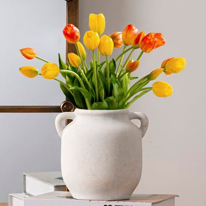 Vanselia Ceramic Flower Vase Home Table Decor Living Room Farmhouse 6 in - color: 6" Rustic