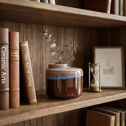 Brown Ceramic Vase, 5 Inch - color: Dark Brown, size: 5 Inch