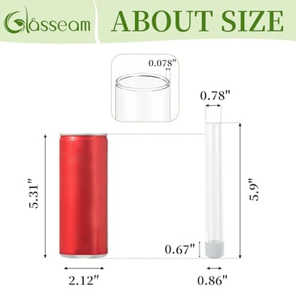 Glasseam 6 Pcs Glass Bud vase for Taper Candle Holder, Fit 22mm Candlestick - size: 5.9“ Tall