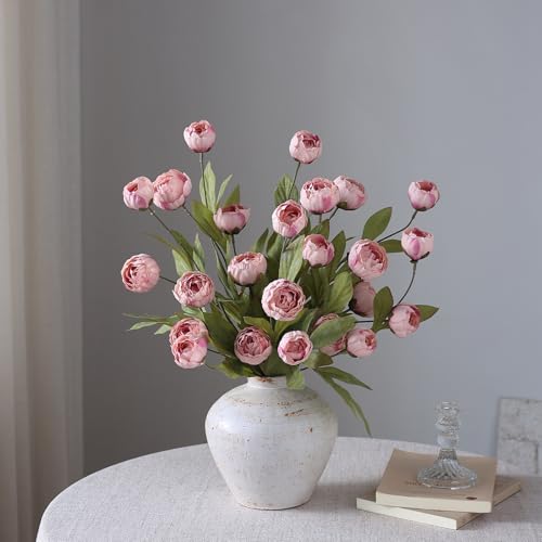 6 Pcs 27" Faux Silk Peony Artificial Flowers Stems for Vase (Blush Pink) - color: Blush Pink