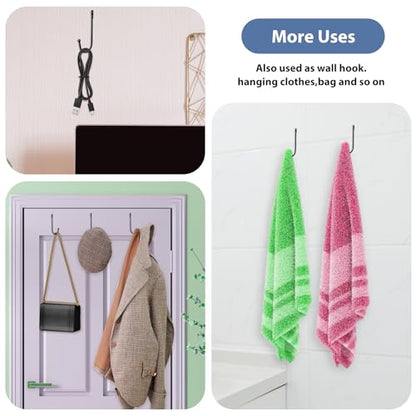 4Pack Curtain Wall Hooks, Curtain Holdbacks, Curtains Tie Backs for Curtains, Decorative Drapery Holdbacks for Wall Ties with Screws Black Metal U Shaped Pull Backs (3.94× 0.21 × 0.2 inches)