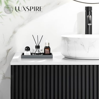 Luxspire 2 Pack Silicone Bathroom Tray 7.9" Vanity Tray, Dark Gray - color: Dark Gray, size: 7.87 × 3.94 × 0.79 in