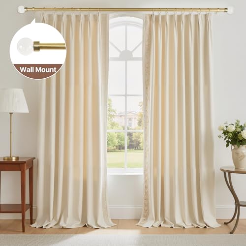 NICETOWN Adjustable Gold Curtain Rod, Extendable Living Room Window Treatment Curtain Rod, Luxury Gold Metal Finish with Crystal Glass Ball Finials, for Villa, Kitchen, Bathroom, Window, 28-48 Inches - color: Glass & Gold, size: 28" to 48"