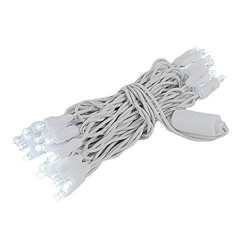 Novelty Lights 35 LED Christmas Mini Light Set, Pure White, White Wire - color: Pure White
