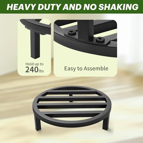Large Plant Stand,3 Pack 12 Inch Metal Pot Risers,Black - color: 11.81"-Black
