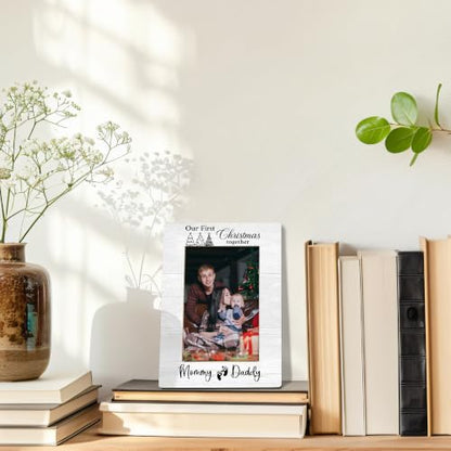 New Mom Dad Gifts Picture Frame, Christmas Baby Photo Frame 4x6 - color: christmas baby