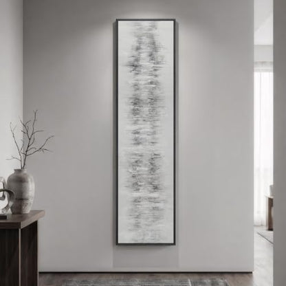 Framed Long Narrow Black and White Abstract Vertical Wall Art, 14x56 Inch - color: Black White Gray, size: 56"L x 14"W