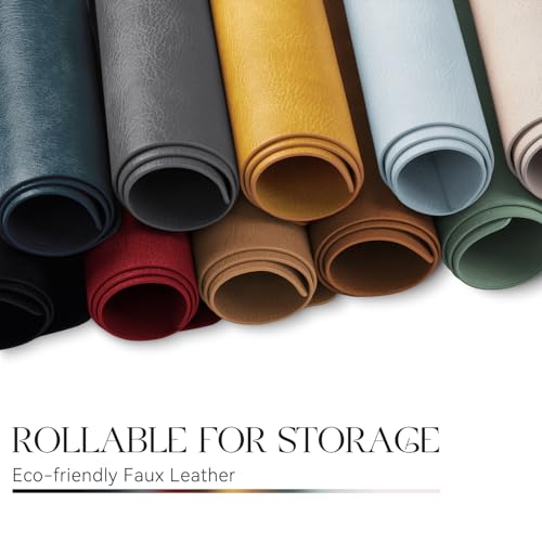 MOSAYT Vinyl Faux Leather Placemats, Set of 6, Yellow - color: Yellow