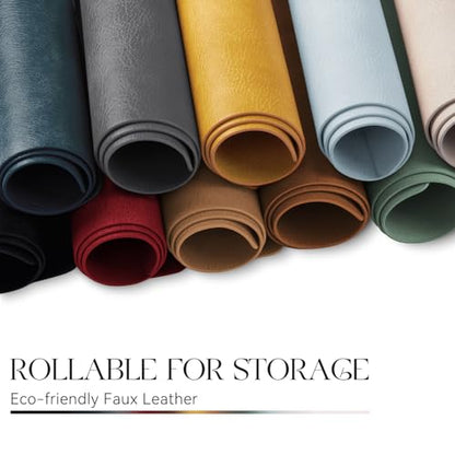 MOSAYT Vinyl Faux Leather Placemats, Set of 6, Yellow - color: Yellow