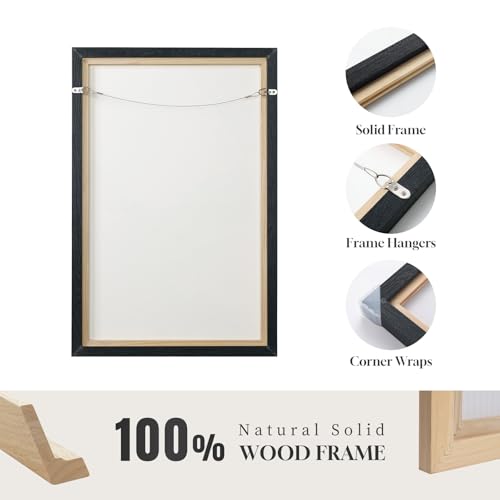 Extra Large Framed Black White Gold Abstract Wall Art, Vertical 40x60 In - color: Black and White Gold A, size: 60"L x 40"W