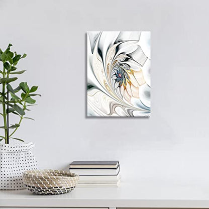 Bathroom Decor Wall Art - Modern Abstract Canvas Art Wall Decor Silver Decorations Abstract Artwork Wrapped 12x16inch - size: 16"L x 12"W