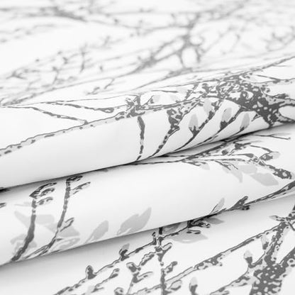 DriftAway Tree Branch Lined Valance Double Layer Blackout Thermal Insulated Abstract Ink Printing Window Curtain Valance Rod Pocket 52 Inch by 14 Inch Plus 2 Inch Header Silver Gray 1 Pack - color: Silver Gray, size: 52"W x 14"L (Pack of 1)
