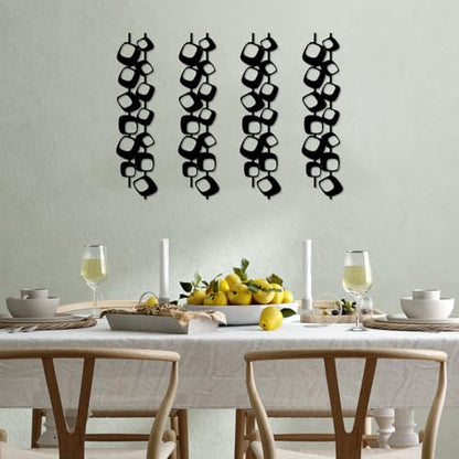 ruelen Mid Century Abstract Metal Wall Art Sculpture Set of 4(15.7x3.9in) - color: Block 4