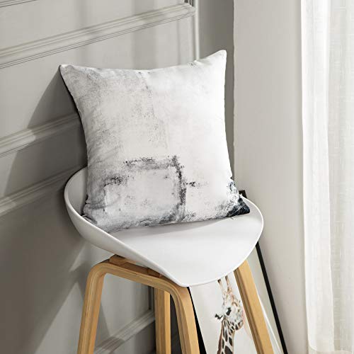 Britimes Throw Pillow Covers Set of 2, 18 x 18 Inch, White Grey - color: Black White, size: 18" x 18" (Pack of 2)