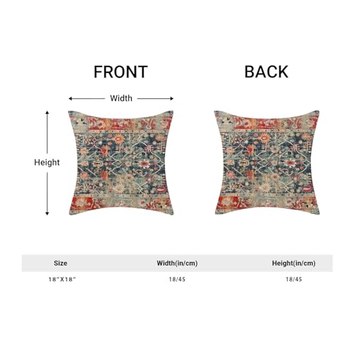Carpet Rug Navy Blue Red Boho Pillow Covers 18x18 Set of 2 - color: Boho-19, size: 18" x 18" (Pack of 2)
