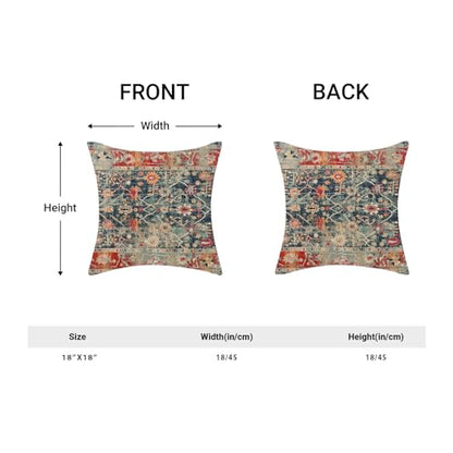 Carpet Rug Navy Blue Red Boho Pillow Covers 18x18 Set of 2 - color: Boho-19, size: 18" x 18" (Pack of 2)