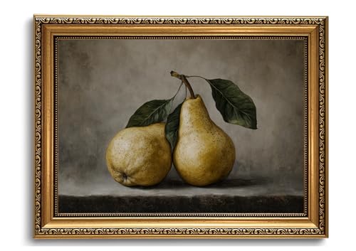 WZGZXU Vintage Kitchen Pear Wall Art Pear Still Life Picture Wall Decor - color: Pear, size: 16"L x 12"W