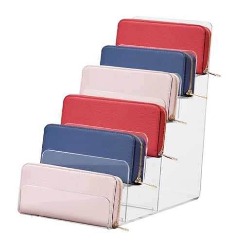 1pc Acrylic Clear Purse Display Stand - Jewelry Handbag Organizer Rack, Perfume Nail Polish Holder Shelf for Counter Vendor Display, Purse Organizer Stand
