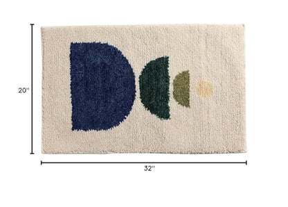 Boho Bathroom Rugs Non-Slip Abstract Bath Rugs Microfiber Cute Mat Black Washable for Tube/Washbasin/Toilet (Beige-Sunrise, 20"X32") - color: Beige-sunrise, size: 1'8" x 2'8" (Oblong)
