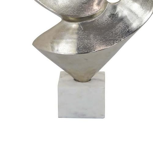 Benjara 24" Tabletop Home Decor Piece- Modern Art Sculpture- Chrome Metal