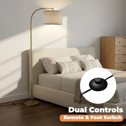 LALISU Arc Floor Lamps Modern Standing Remote Floor Lamp for Living Room - color: Gold