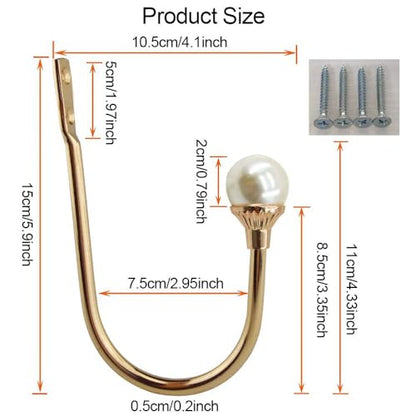 COCIVIVRE 4 Pack Curtain Holdbacks Wall Mounted Curtain Tiebacks Hooks - color: Gold, size: 4 Pack