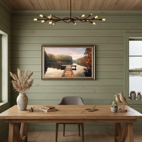 Inpraradiso Lake Canvas Framed Wall Art, Large Nature Artwork, 45x30 Inch - color: Nature 02, size: 45"L x 30"W