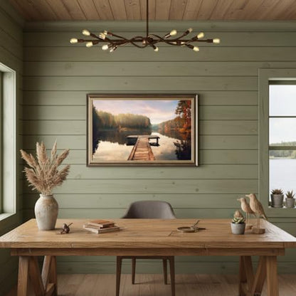 Inpraradiso Lake Canvas Framed Wall Art, Large Nature Artwork, 45x30 Inch - color: Nature 02, size: 45"L x 30"W