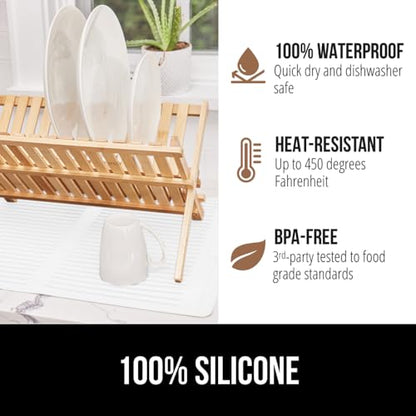 GORILLA GRIP Patented BPA-Free Silicone Dish Drying Mat, 18x16, White - color: White, size: 18" x 16", style: Silicone