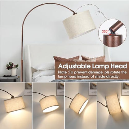 Dimmable Arc Floor Lamps, Antique Bronze Lamp with Adjustable Hanging Shade - color: Antique Bronze
