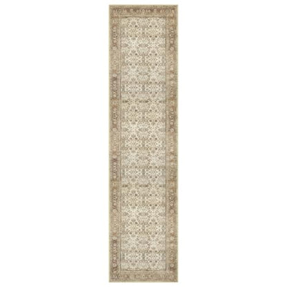 SIILOOM 2x8 Washable Runner Rug, Non Slip Soft Area Rug for Hallway Kitchen - color: Beige/Brown, size: 2' x 8' (Runner)