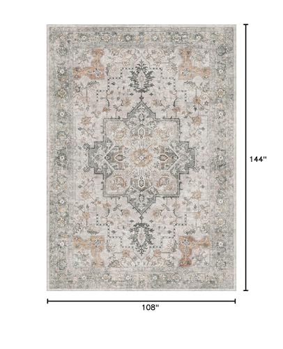 GENIMO 9x12 Washable Area Rugs for Living Room, Non Slip, Light Taupe Brown - color: Light Taupe Brown, size: 9' x 12' (Rectangular)