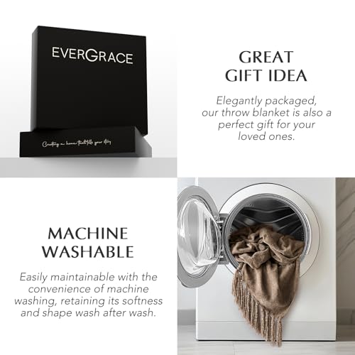 EverGrace Chenille Knit Throw Blanket for Couch, 50"x60", Mocha Brown - color: Mocha Brown, size: 50"x60"