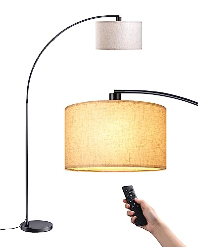 EDISHINE Black Modern Floor Lamp with Remote, 78.3" Tall Arc Standing Lamp - style: Modern-Black