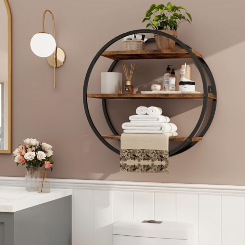 Circle Shelf Wall Decor, 3 Tier Decorative Round Wall Shelf - size: Circular