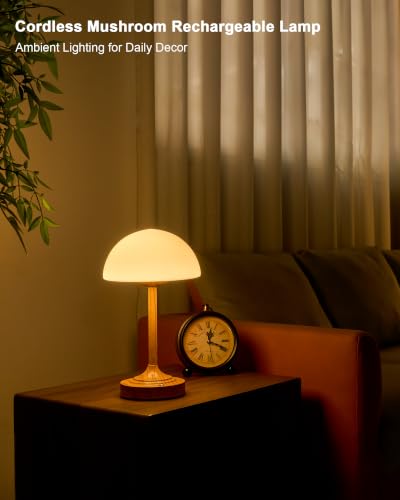 UMEXUS 11.8" Modern Small Cordless Table Lamp Rechargeable Battery Operated