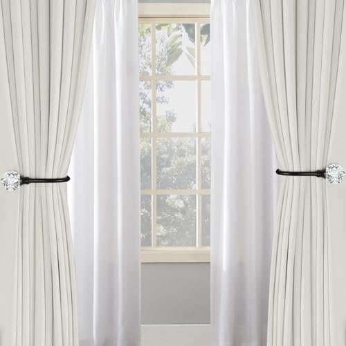 Groleca U Shaped Metal Curtain Holdbacks, Curtain Tiebacks, 2 Pack, Black - color: Black