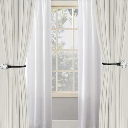 Groleca U Shaped Metal Curtain Holdbacks, Curtain Tiebacks, 2 Pack, Black - color: Black