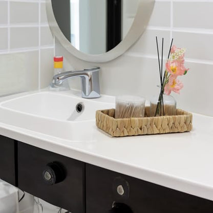 Water Hyacinth Bathroom Vanity Tray, 10 Inch - size: 10.1" x 6" x 2"