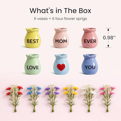 6 Pcs Mini Vase Fridge Magnets, Cute Refrigerator Magnets for Mom Gifts - color: 6 Pack for Mom