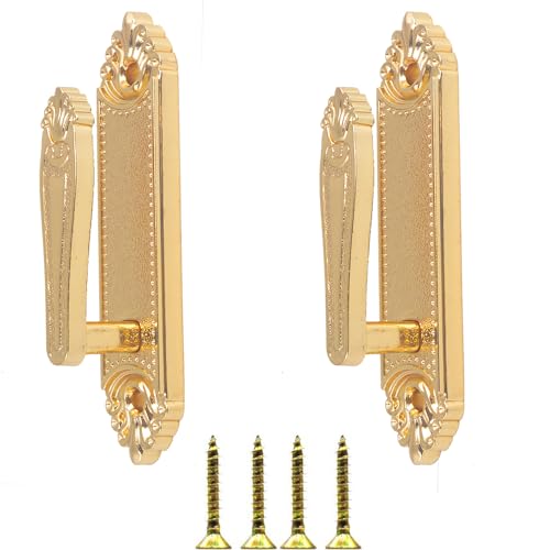 Ailejia 1 Pair Curtain Holdbacks Tieback Hooks Decorative Wall Hooks Zinc Alloy Multi use Wall Hook (Gold) - color: Gold