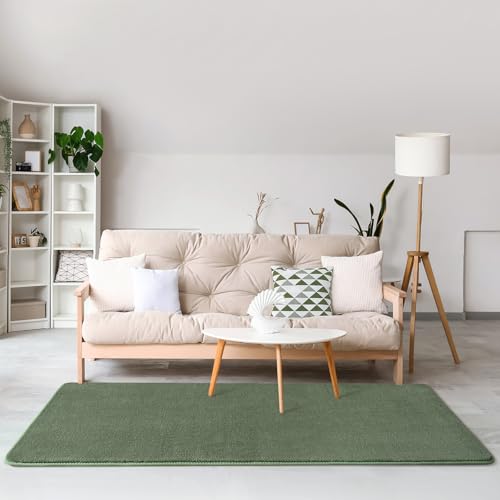 Amearea Modern Soft Hallway Runner Rug, 2x6 Sage Green Washable Runner Rugs - color: Sage Green, size: 2' x 6' (Runner)