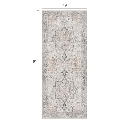 BESBLEE 2'6"x6' Washable Runner Rug Non Slip for Hallway, Light Taupe Brown - color: Light Taupe Brown, size: 2'6" x 6' (Runner)