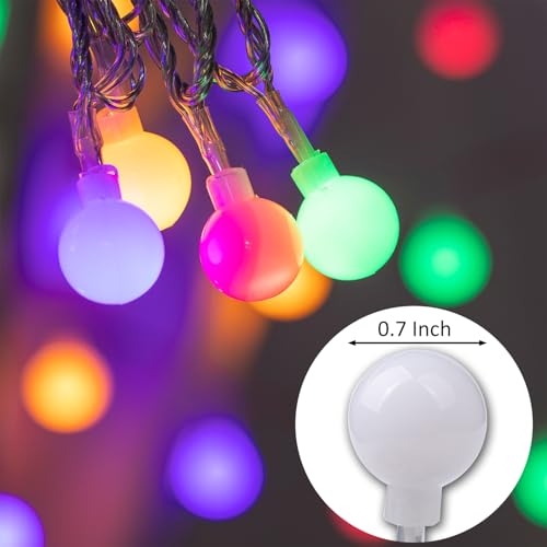 Ogrmar 49FT 100 LED Globe Ball String Lights 8 Modes with Remote Multicolor - color: Multicolor