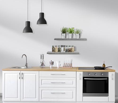 Sorbus Floating Shelves for Wall, Wood Wall Storage (2 Pack, Gray) - color: Grey, size: 2 Pack