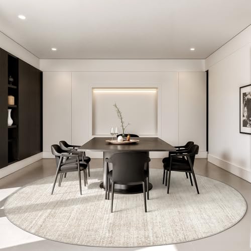 Valenrug Round Rugs 6ft, Circle Washable Area Rugs for Living Room, Beige - color: 01-beige, size: 6' (Round)