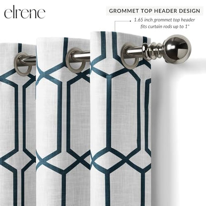 Threadmade Kaiden Geometric Room Darkening Window Curtain, Indigo - 52" W x 84" L - color: Indigo, size: 52"W x 84"L (Pack of 1)